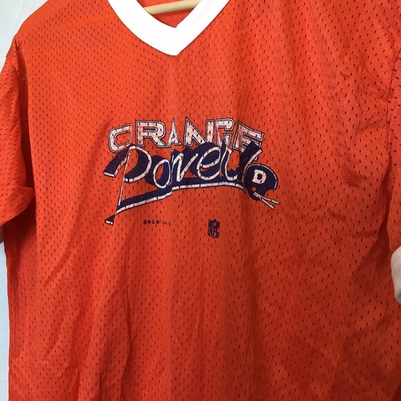 Vintage 70s Denver Broncos NFL Orange Power mesh don‎ alleson X large shirt - Picture 8 of 11